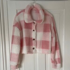 Bundle 2 Listings for $20😀Pink and White Plaid Cozy Jacket